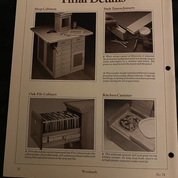 🎉5/$10🎉 Woodsmith magazine number 74 April 1991 traditional oak file cabinet - Picture 6 of 8